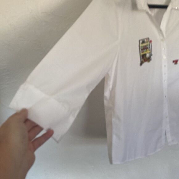 Get Lucky White Casino Cool Shirt 3/4 Length sleeve size Large - Picture 3 of 8